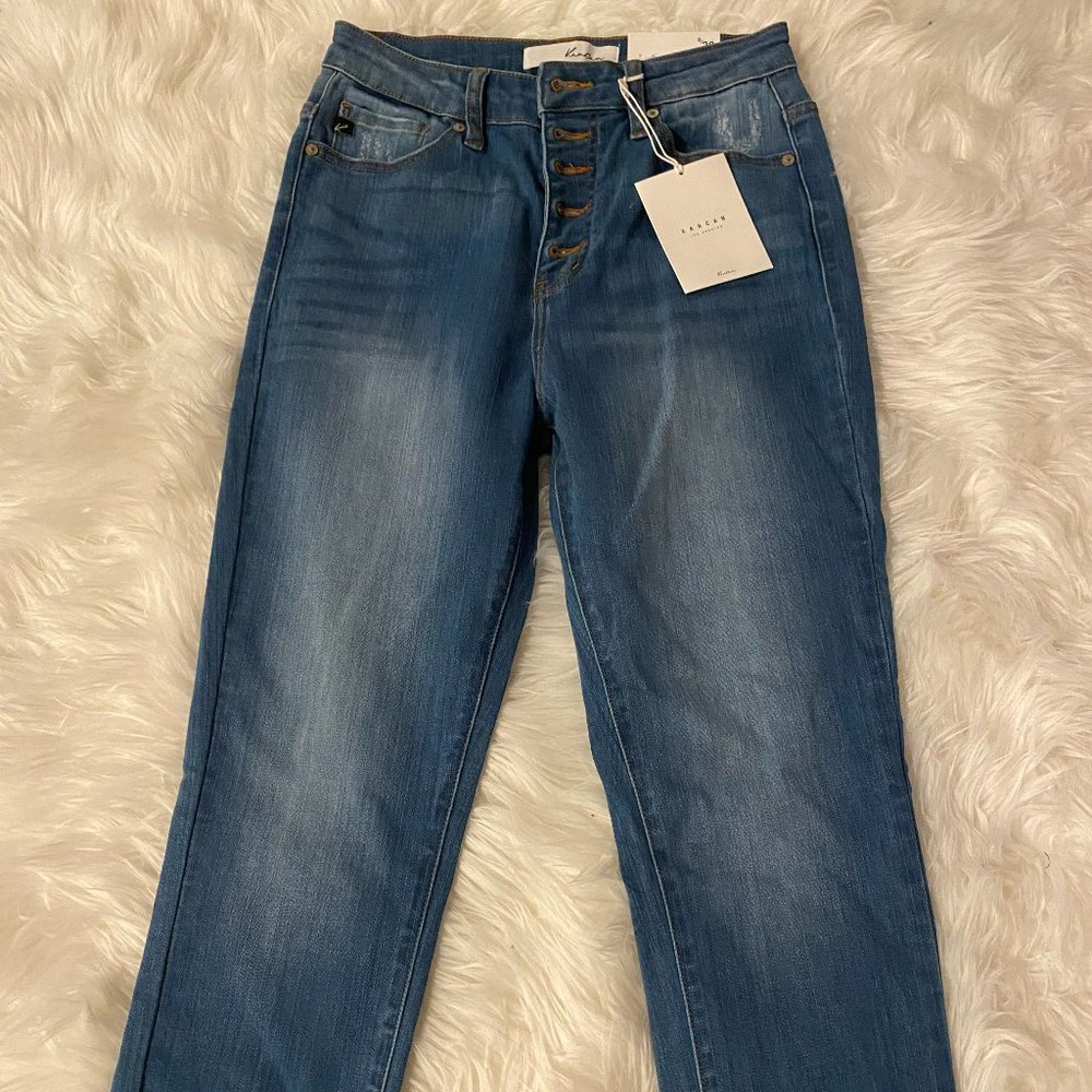 Kankan Light Denim Button-Up Skinny Jeans - Size 5